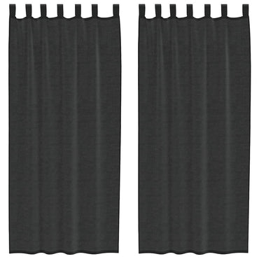 vidaXL Voile Vorhänge mit Lasche 2 Stk. Schwarz