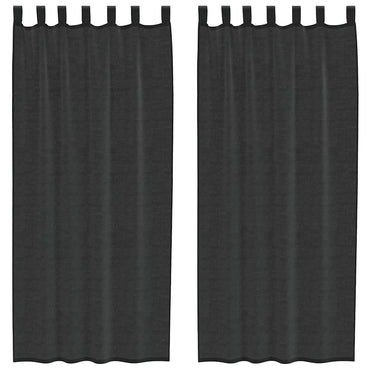 vidaXL Voile Vorhänge mit Lasche 2 Stk. Schwarz