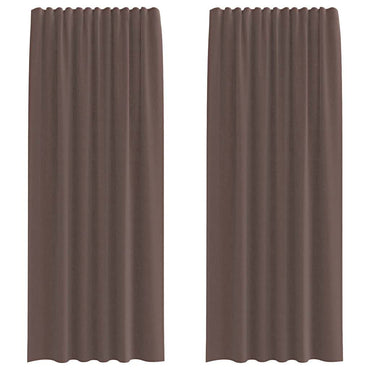 vidaXL Voile Vorhänge mit Lasche 2 Stk. Braun