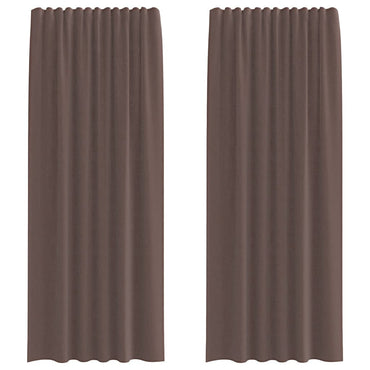 vidaXL Voile Vorhänge mit Lasche 2 Stk. Braun