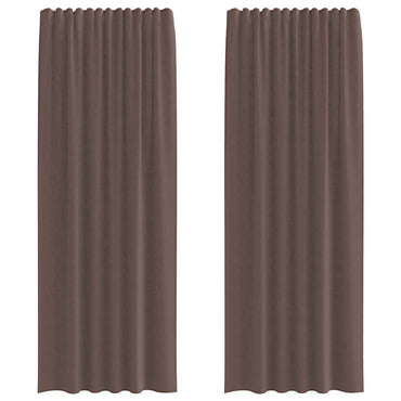 vidaXL Voile Vorhänge mit Lasche 2 Stk. Braun