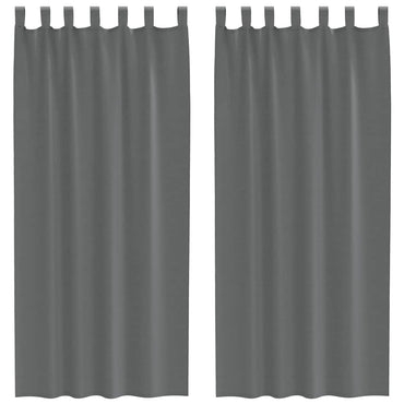 vidaXL Voile Vorhänge mit Schlaufen 2 Stk. Dunkelgrau 140x225 cm