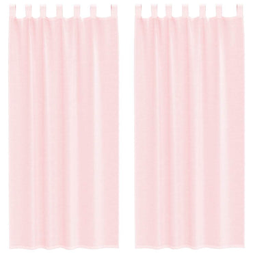 vidaXL Voile Vorhänge mit Schlaufen 2 Stk. Hellrosa 140x245 cm