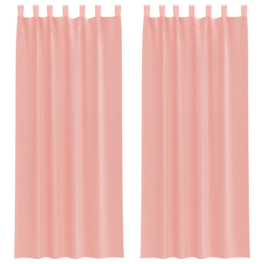 vidaXL Voile Vorhänge mit Schlaufen 2 Stk. Rosa 140x260 cm