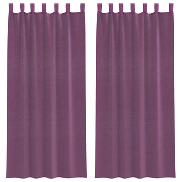 vidaXL Voile Vorhänge mit Schlaufen 2 Stk. Violett 140x225 cm