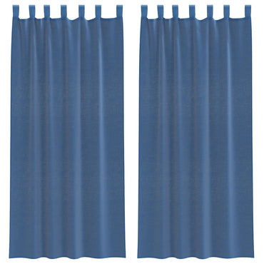 vidaXL Voile Vorhänge mit Schlaufen 2 Stk. Königsblau 140x225 cm