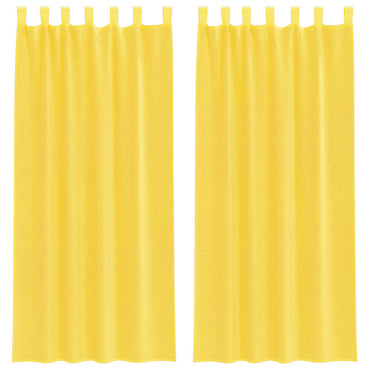 vidaXL Voile Vorhänge mit Schlaufen 2 Stk. Gelb 140x225 cm