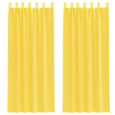 vidaXL Voile Vorhänge mit Schlaufen 2 Stk. Gelb 140x260 cm
