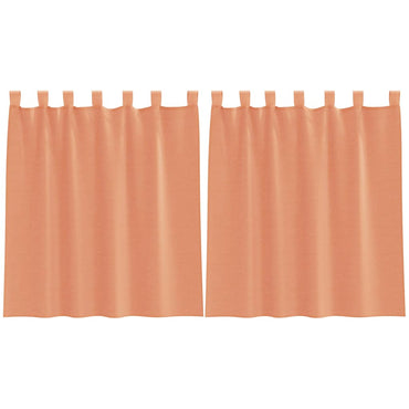 vidaXL Rideaux voiles à œillets 2 pcs Rouge terre cuite 140x140 cm