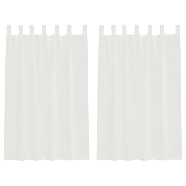 vidaXL Rideaux voiles à passants 2 pcs Blanc 140x175 cm