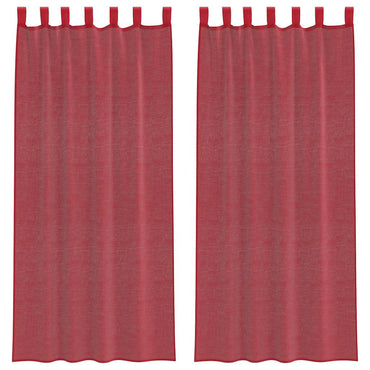 vidaXL Voilages à passants 2 pcs. Rouge bordeaux 140x245 cm