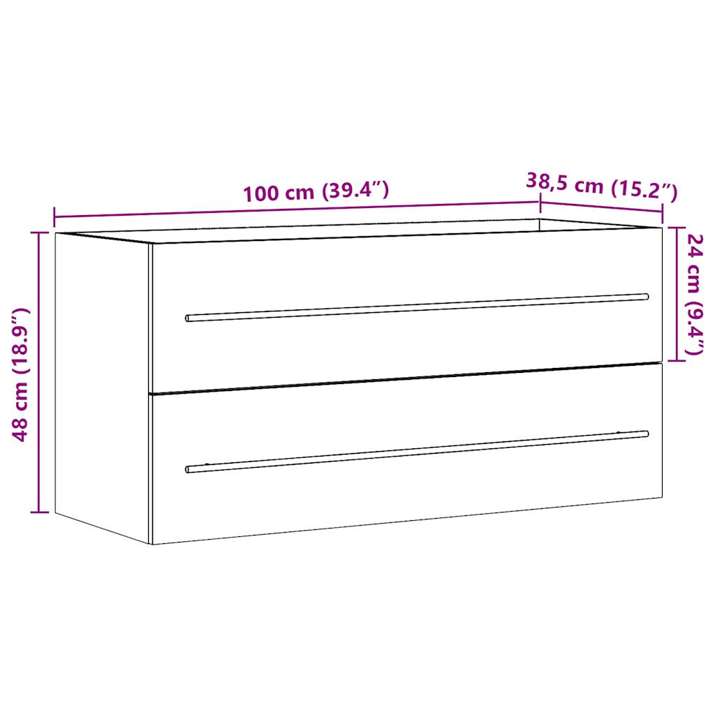 Meuble sous-vasque vidaXL chêne Sonoma 100x38,5x48 cm