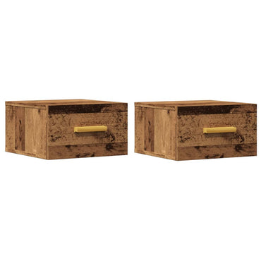 vidaXL Tables de chevet murales 2 pcs Aspect bois de récupération 35x35x20 cm