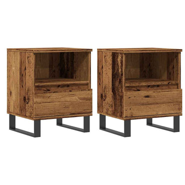 vidaXL Nachttische 2 Stk. Altholz-Optik 40x35x50 cm Holzwerkstoff