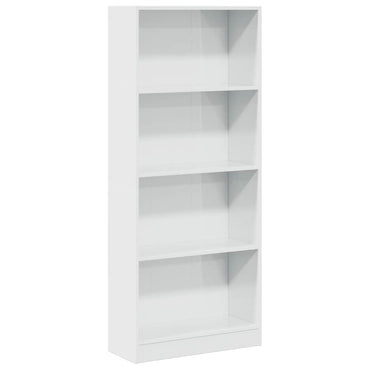 vidaXL Bibliothèque blanc brillant 60x24x143 cm Bois d'ingénierie
