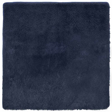 vidaXL Tapis à poils longs shaggy NAVARRA Bleu marine 160x160 cm Polyester