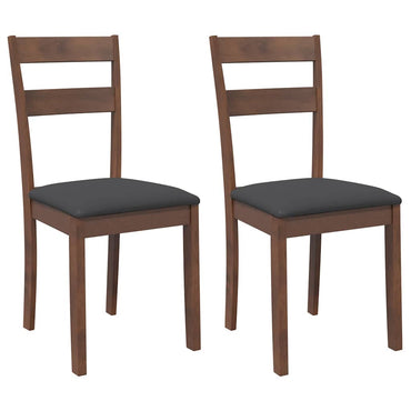vidaXL Chaises de salle à manger avec coussins 2 pcs Marron Bois d'hévéa massif