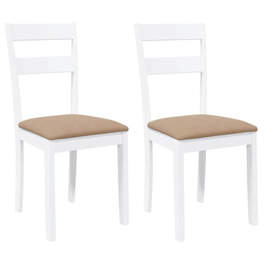 vidaXL Chaises de salle à manger avec coussins 2 pcs Blanc Bois d'hévéa massif