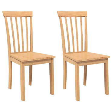 vidaXL Chaises de salle à manger 2 pcs Bois massif hévéa naturel