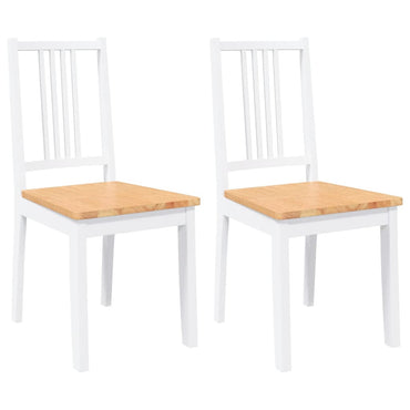 vidaXL Chaises de salle à manger 2 pcs Blanc Bois massif d'hévéa