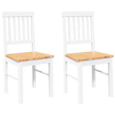 vidaXL Chaises de salle à manger 2 pcs Blanc Bois massif d'hévéa