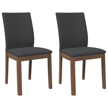vidaXL Esszimmerstühle mit Kissen 2 Stk. Braun Massivholz Gummibaum