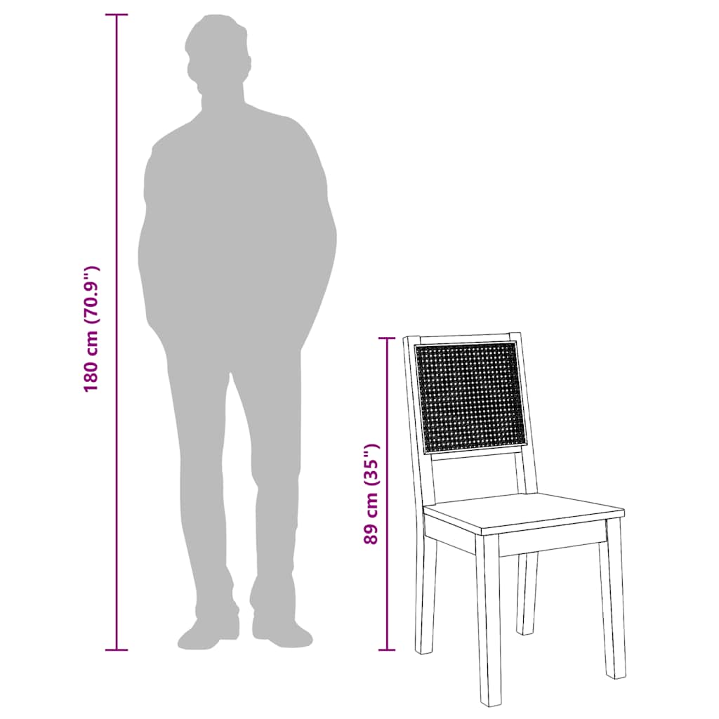 vidaXL Chaises de salle à manger 2 pcs Bois d'hévéa massif