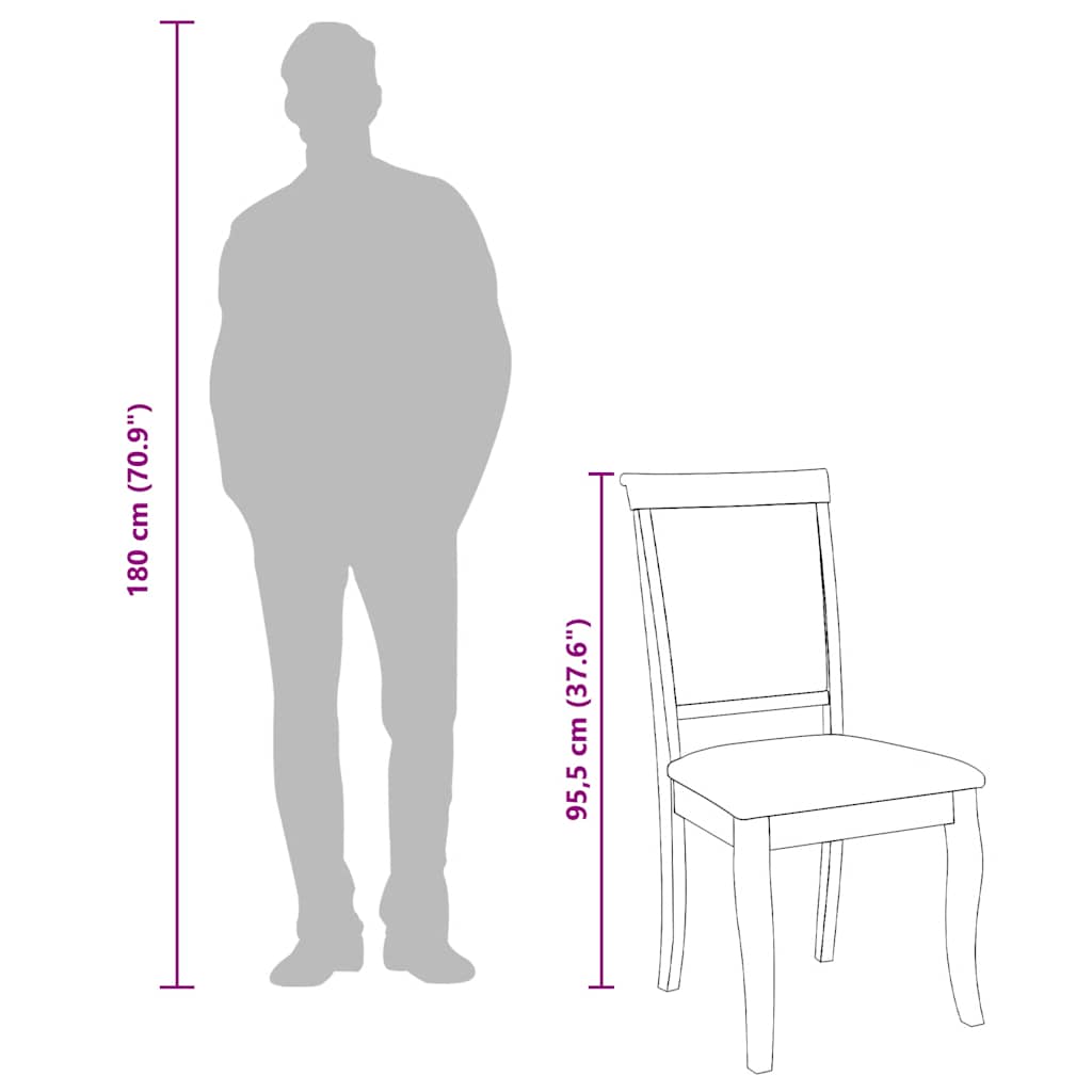 vidaXL Chaises de salle à manger avec coussins 2 pcs Marron Bois d'hévéa massif