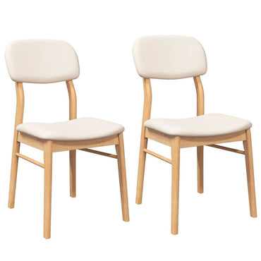 vidaXL Chaises de salle à manger avec coussins 2 pcs Bois d'hévéa massif naturel