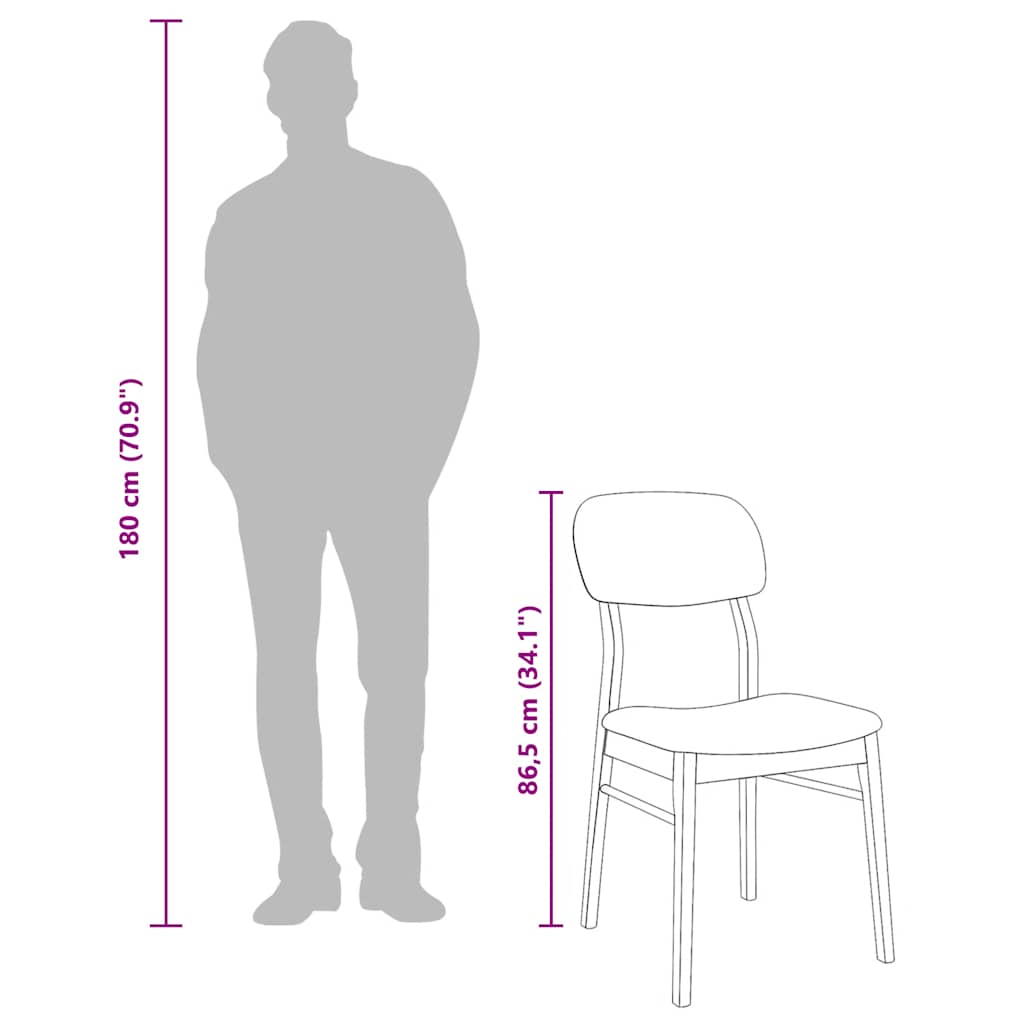 vidaXL Chaises de salle à manger avec coussins 2 pcs Bois d'hévéa massif naturel