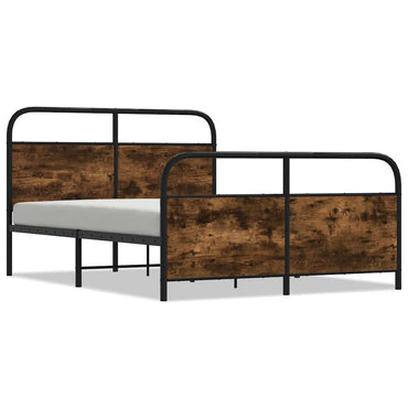vidaXL Bettgestell ohne Matratze 120x190 cm Räuchereiche Holzwerkstoff