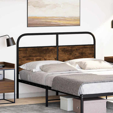 vidaXL Ersatz-Kopfteil Räuchereiche 120 cm Stahl und Holzwerkstoff