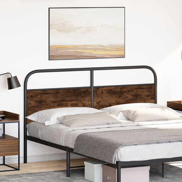 vidaXL Ersatz-Kopfteil Räuchereiche 160 cm Stahl und Holzwerkstoff