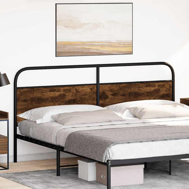 vidaXL Ersatz-Kopfteil Räuchereiche 190 cm Stahl und Holzwerkstoff