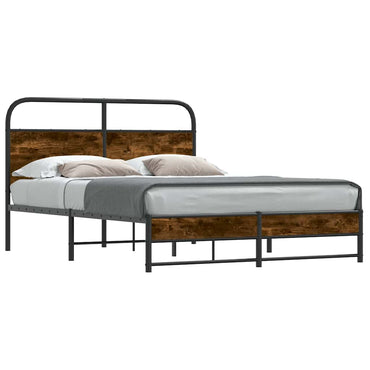 vidaXL Bettgestell ohne Matratze 140x200 cm Räuchereiche Holzwerkstoff