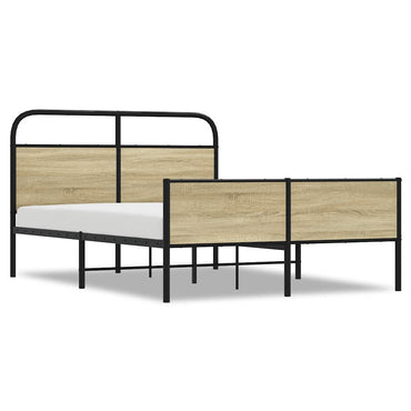 vidaXL Cadre de lit sans matelas 135x190 cm Chêne Sonoma Aggloméré