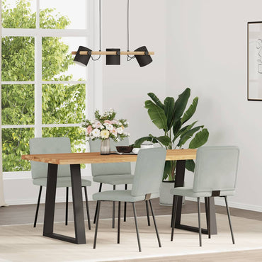 vidaXL Chaises de salle à manger 4 pcs Velours Gris clair