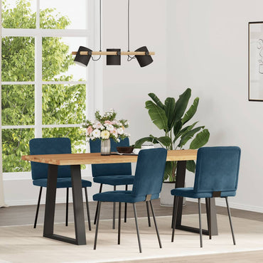 vidaXL Chaises de salle à manger 4 pcs Velours bleu