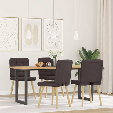 vidaXL Esszimmerstühle 4 Stk. Dunkelbraun Stoff