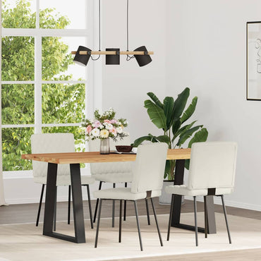 vidaXL Esszimmerstühle 4 Stk. Creme Samt