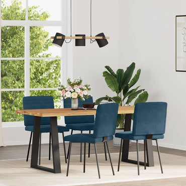 vidaXL Chaises de salle à manger 4 pcs Velours bleu