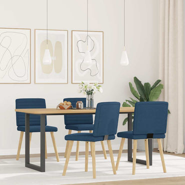 vidaXL Esszimmerstühle 4 Stk. Blau Stoff