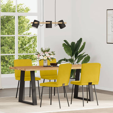 vidaXL Chaises de salle à manger 4 pcs Jaune Velours