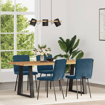 vidaXL Esszimmerstühle 4 Stk. Blau Samt