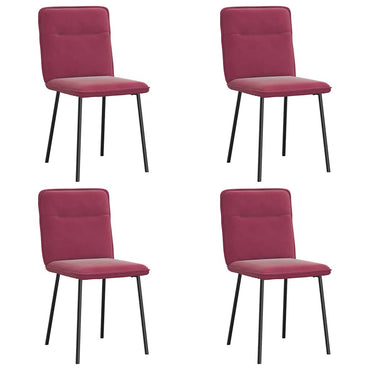 vidaXL Chaises de salle à manger 4 pcs Velours Rouge bordeaux