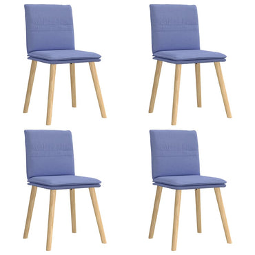 vidaXL Chaises de salle à manger 4 pcs Tissu bleu jean