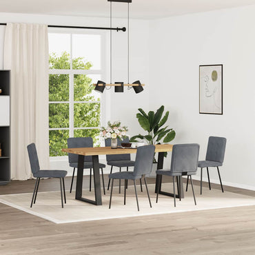 vidaXL Esszimmerstühle 6 Stk. Dunkelgrau Samt