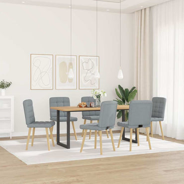 vidaXL Esszimmerstühle 6 Stk. Hellgrau Stoff