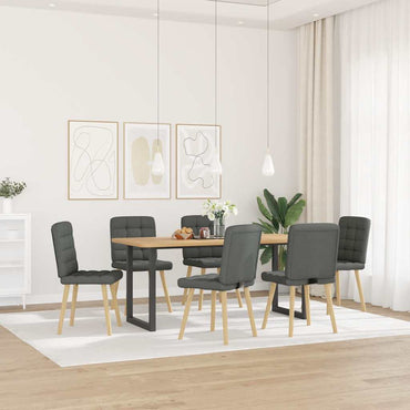 vidaXL Esszimmerstühle 6 Stk. Dunkelgrau Stoff