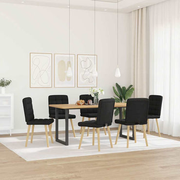 vidaXL Esszimmerstühle 6 Stk. Schwarz Stoff